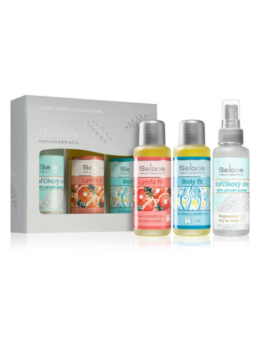 Saloos Bio Body And Massage Oils Body Fit & Lymfa Fit & Magnesium подаръчен комплект за спортисти