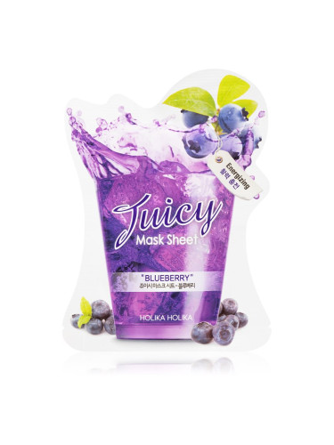 Holika Holika Juicy Mask Sheet Blueberry платнена маска за лице с енергизиращ ефект 20 мл.