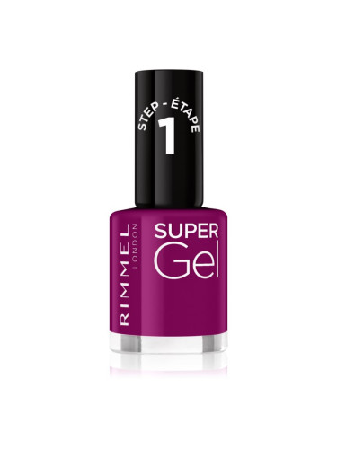 Rimmel Super Gel гел лак за нокти без използване на UV/LED лампа цвят 025 Urban Purple 12 мл.