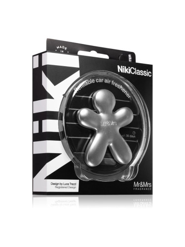 Mr & Mrs Fragrance Niki Fresh Air aроматизатор за автомобил сменяема Silver (matt) 1 бр.