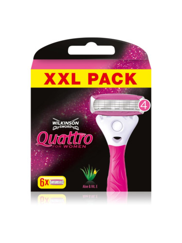 Wilkinson Sword Quattro for Women Aloe & Vit. E сменяеми глави 6 бр.