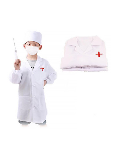 Детски комплект дрехи за Доктор, бял