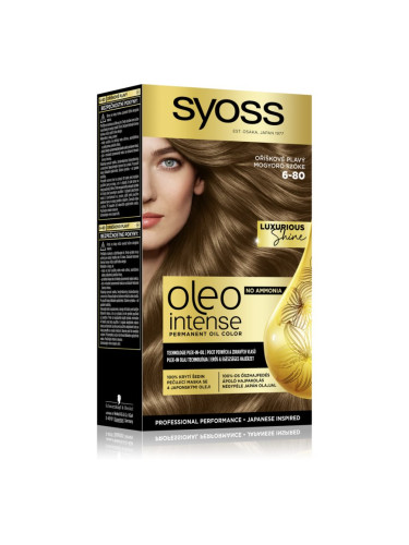 Syoss Oleo Intense перманентната боя за коса с олио цвят 6-80 Hazelnut Blond 1 бр.