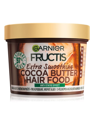 Garnier Fructis Cocoa Butter Hair Food подхранваща маска за коса с какаово масло 390 мл.