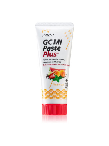 GC MI Paste Plus реминализиращ защитен крем за чувствителни зъби с флуорид вкус Tutti Frutti 35 мл.