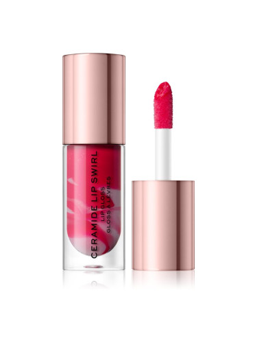Makeup Revolution Ceramide Swirl хидратиращ блясък за устни цвят Bitten Red 4,5 мл.