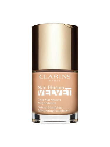 Clarins Skin Illusion Velvet течен фон дьо тен с матов завършек с подхранващ ефект цвят 102.5C 30 мл.