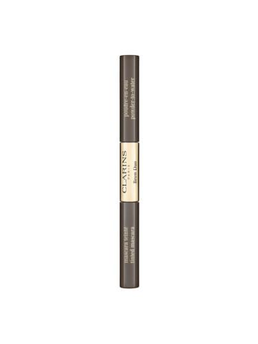 Clarins Brow Duo комплект за подстригване на вежди за фиксиране и оформяне цвят 05 - Dark Brown 2,8 гр.