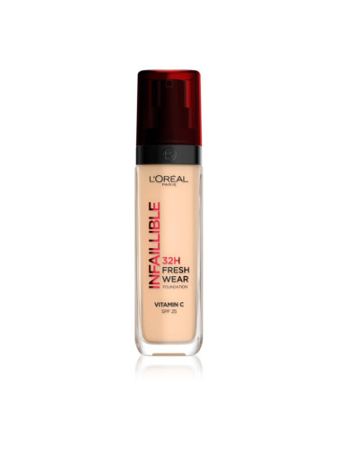 L’Oréal Paris Infaillible 32H Fresh Wear дълготраен течен фон дьо тен цвят 100 WARM DORE 30 мл.