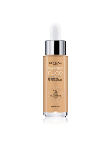 L’Oréal Paris True Match Nude Plumping Tinted Serum серум да уеднакви цвета на кожата цвят 4-5 Medium 30 мл.