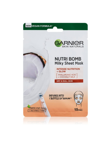 Garnier Skin Naturals Nutri Bomb подхранваща платнена маска за озаряване на лицето 28 гр.