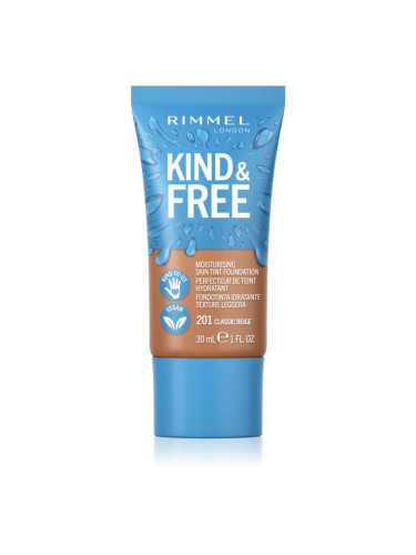 Rimmel Kind & Free лек хидратиращ фон дьо тен цвят 201 Classic Beige 30 мл.