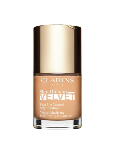 Clarins Skin Illusion Velvet течен фон дьо тен с матов завършек с подхранващ ефект цвят 107C 30 мл.