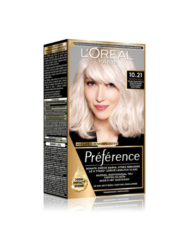 L’Oréal Paris Préférence боя за коса цвят 10.21 Super Light Pearl Blonde 1 бр.