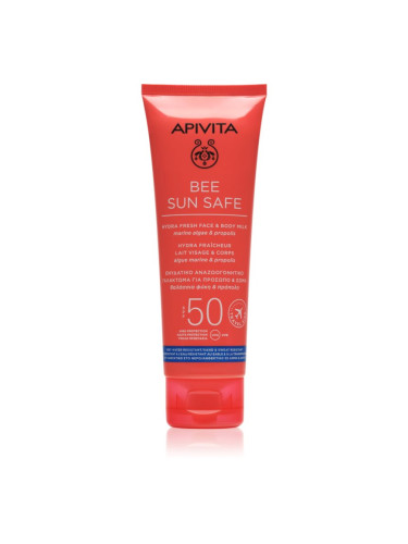 Apivita Bee Sun Safe Hydra Fresh Milk SPF50 слънцезащитен лосион за лице и тяло SPF 50 100 мл.