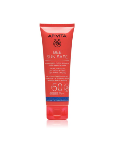 Apivita Bee Sun Safe Hydra Fresh Milk SPF50 слънцезащитен лосион за лице и тяло SPF 50 100 мл.