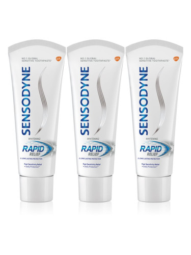Sensodyne Rapid Whitening избелваща паста за зъби за чувствителни зъби 3x75 мл.