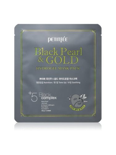 Petitfée Black Pearl & Gold интензивна хидрогелна маска с 24 каратово злато 32 гр.