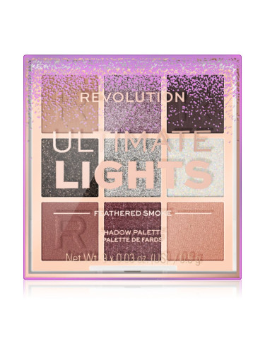 Makeup Revolution Ultimate Lights палитра сенки за очи цвят Smoke 8,1 гр.