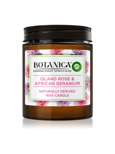 Air Wick Botanica Island Rose & African Geranium ароматна свещ  с аромат на рози 205 гр.