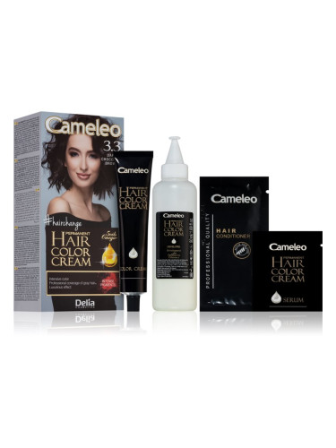 Delia Cosmetics Cameleo Omega перманентната боя за коса цвят 3.3 Dark Chocolate Brown
