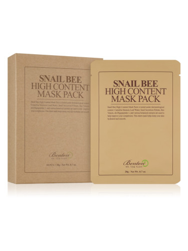 Benton Snail Bee платнена маска за цялостна грижа с екстракт от охлюви 10 × 20 гр.
