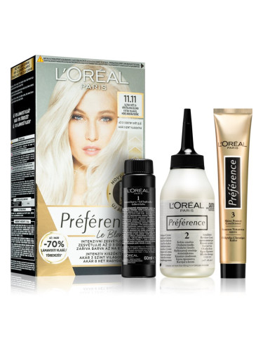 L’Oréal Paris Préférence Le Blonding боя за коса за изсветляване на косата цвят 11.11 Ultra-Light Cool Crystal Blonde 1 бр.