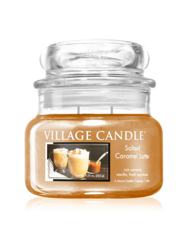 Village Candle Salted Caramel Latte ароматна свещ (Glass Lid) 262 гр.