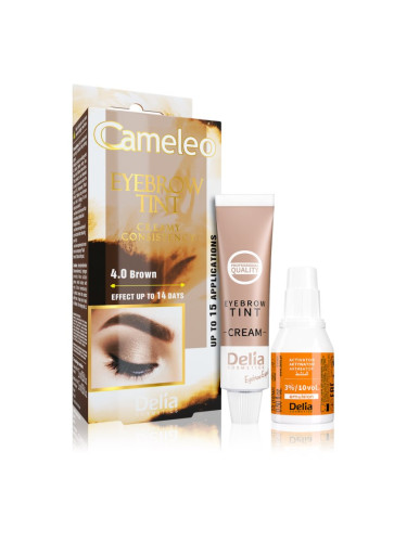 Delia Cosmetics Cameleo професионална крем-боя за вежди без амоняк цвят 4.0 Brown 15 мл.