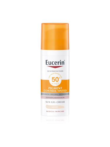 Eucerin Sun Pigment Control Tinted грижа-защита срещу хиперпигментация на кожата SPF 50+ цвят Light 50 мл.