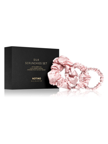 Notino Silk Collection Scrunchie Set комплект копринени ластици за коса цвят Pink