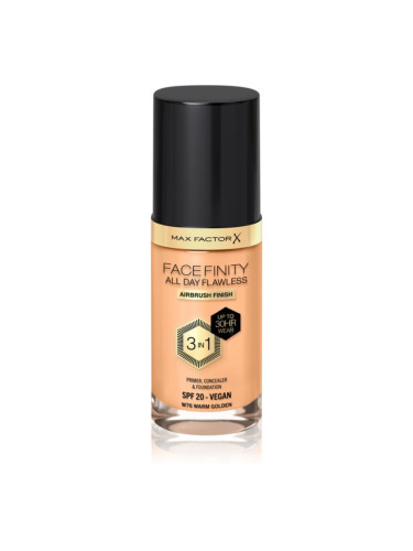 Max Factor Facefinity All Day Flawless дълготраен фон дьо тен SPF 20 цвят 76 Warm Golden 30 мл.