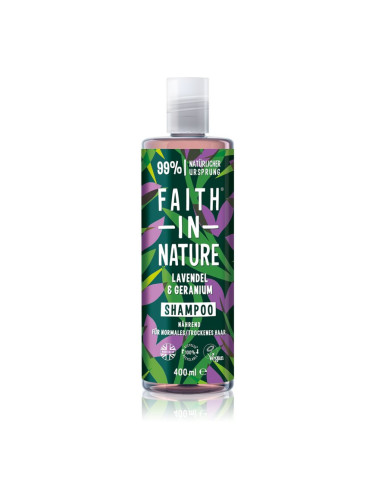 Faith In Nature Lavender & Geranium натурален шампоан за нормална към суха коса 400 мл.