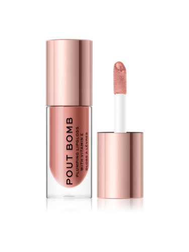 Makeup Revolution Pout Bomb блясък за устни за по-голям обем със силен гланц цвят Doll 4.6 мл.