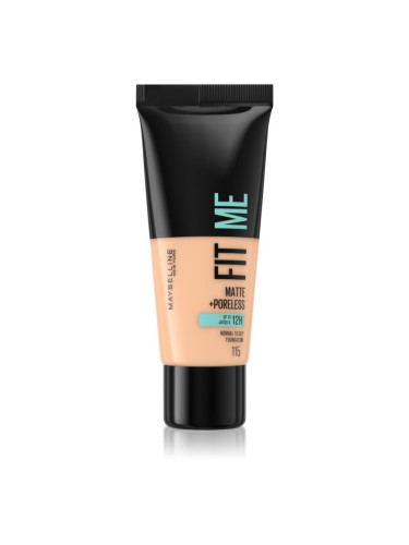 MAYBELLINE NEW YORK Fit Me! Matte+Poreless матиращ фон дьо тен за нормална към мазна кожа цвят 115 Ivory 30 мл.