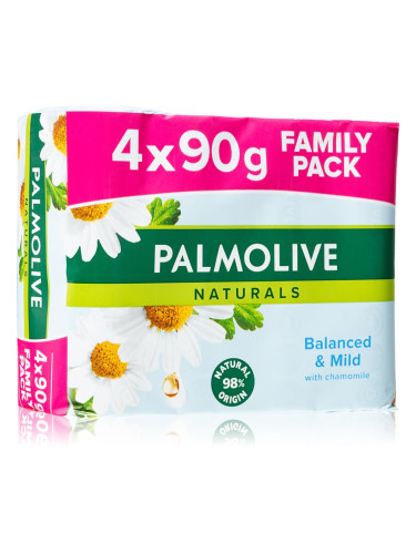 Palmolive Naturals Chamomile твърд сапун с лайка 4x90 гр.