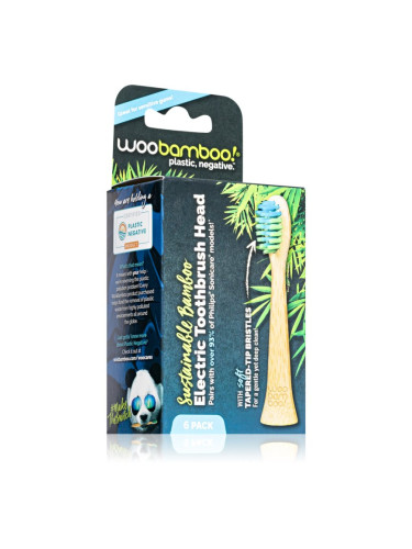 Woobamboo Eco Electric Toothbrush Head резервни глави за четка за зъби от бамбук Compatible with Philips Sonicare 6 бр.
