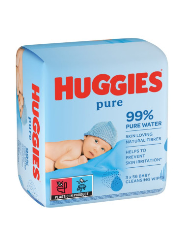 Huggies Pure почистващи кърпички 3x56 бр.