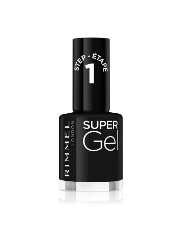 Rimmel Super Gel гел лак за нокти без използване на UV/LED лампа цвят 070 Black Obsession 12 мл.