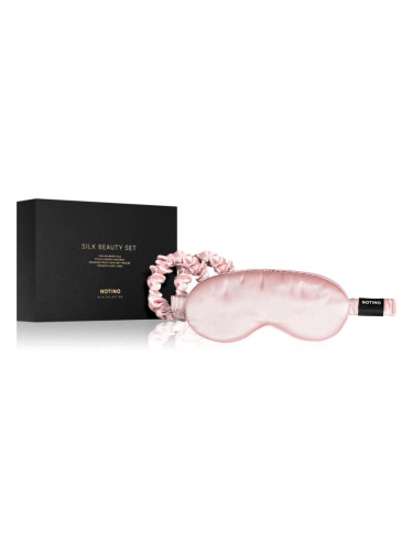 Notino Silk Collection Sleeping mask & Scrunchies Set подаръчен комплект цвят Pink
