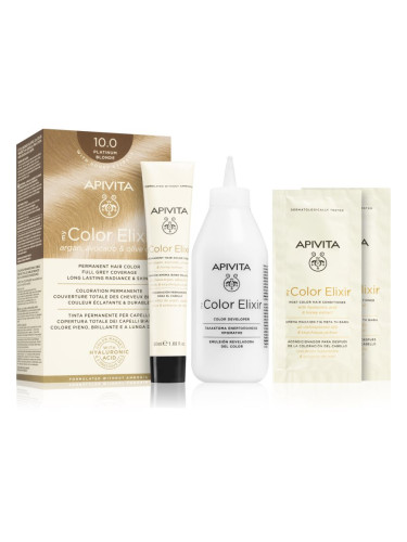 Apivita My Color Elixir боя за коса без амоняк цвят 10.0 Platinum Blonde 1 бр.