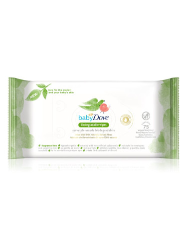 Dove Baby Biodegradable Wipes нежни мокри кърпички за бебета 75 бр.