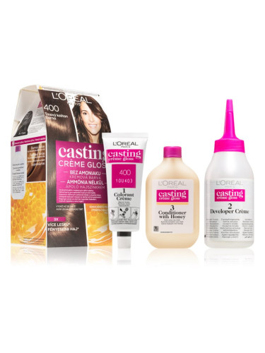 L’Oréal Paris Casting Creme Gloss боя за коса цвят 400 Dark Brown 1 бр.