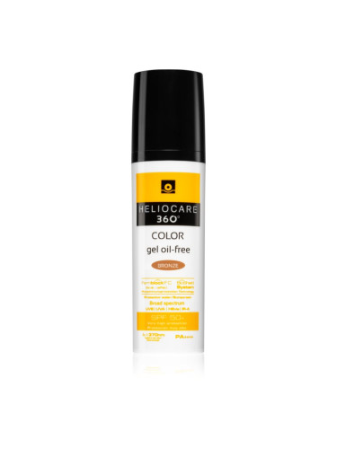 Heliocare 360° Color Gel Oil-Free тониращ защитен гел SPF 50+ цвят Bronze 50 мл.