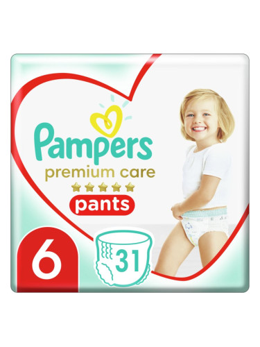 Pampers Premium Care Pants Extra Large Size 6 еднократни пелени гащички 15+ kg 31 бр.