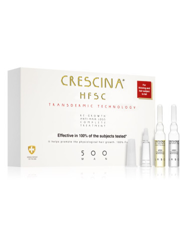 Crescina Transdermic 500 Re-Growth and Anti-Hair Loss грижа за растеж на косата против косопад за мъже 20x3,5 мл.