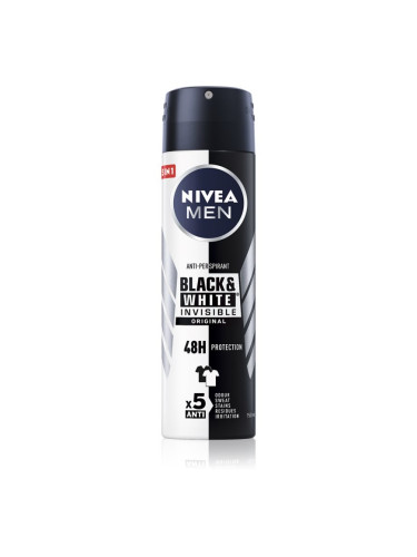 Nivea Men Invisible Black & White антиперспирант-спрей за мъже 100 мл.