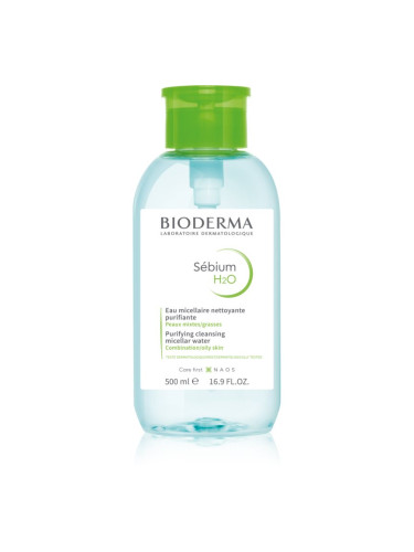 Bioderma Sébium H2O мицеларна вода за смесена към мазна кожа с дозатор 500 мл.