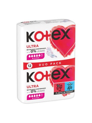 Kotex Ultra Comfort Super санитарни кърпи 12 бр.