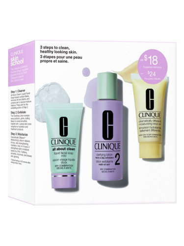 Clinique 3 Steps Skin Care Kit Skin Type 2 подаръчен комплект за перфектно почистена кожа
